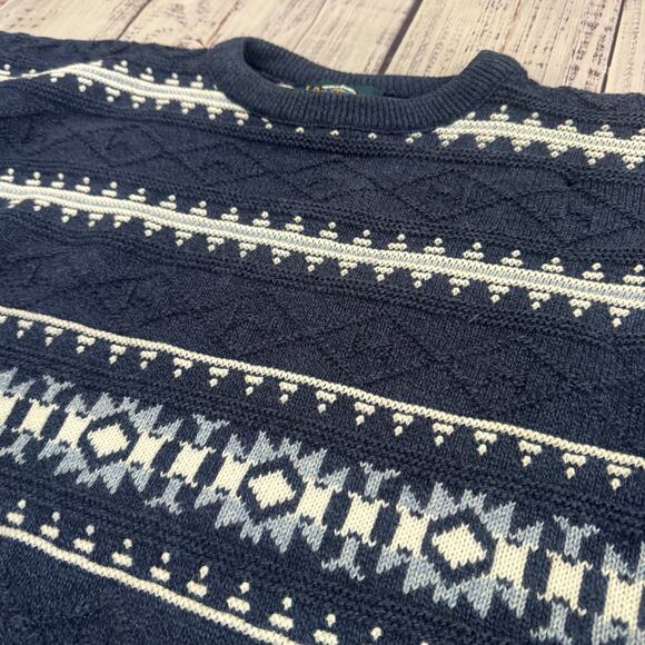 Jantzen Nordic Fair Isle Crewneck Pullover Sweater Men’s XL Blue - Picture 2 of 11